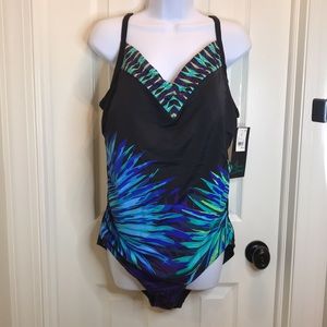 Aqua green woman’s one piece bathing suit